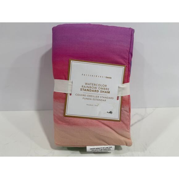 Pottery Barn Teen Watercolor Rainbow Ombre Standard Sham 20x26 NWT Boho - Picture 2 of 7